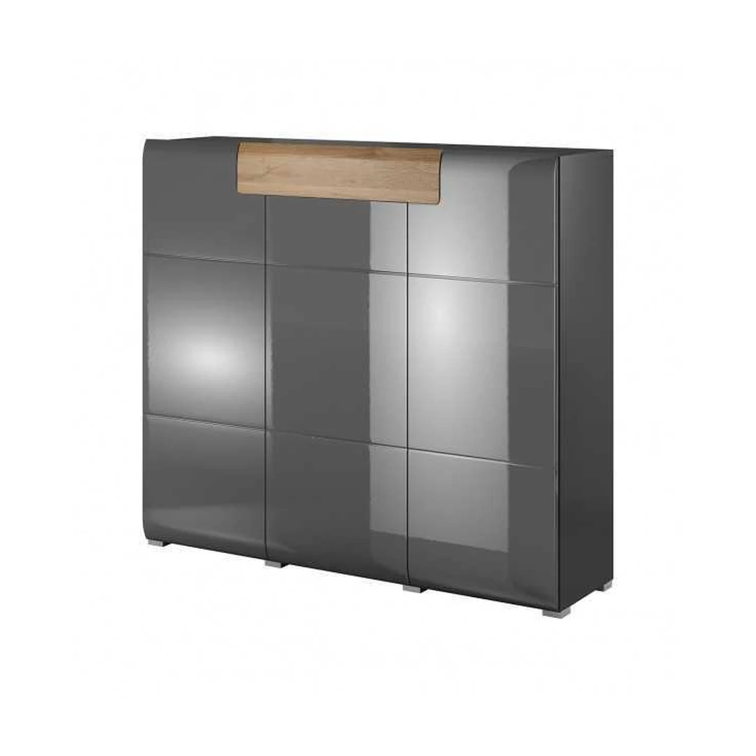 Moderni spintelė su liečiamu atidarymu – antracitas ir ąžuolas