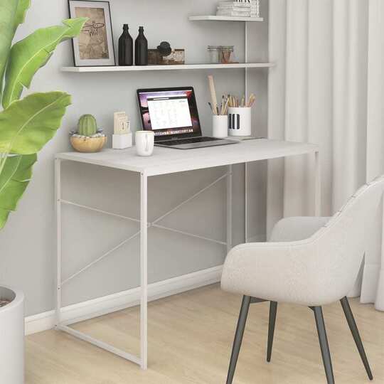 Kompiuterio stalas, baltos spalvos, 110x60x70cm, MDP - Darbo stalai