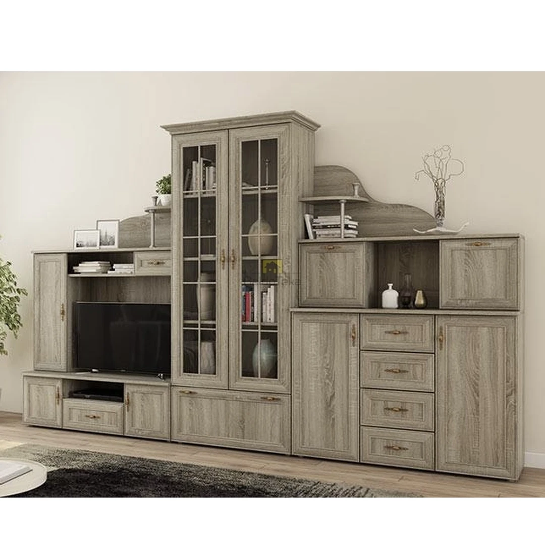 Šviesaus ąžuolo sonoma spalvos sekcija ir spinta