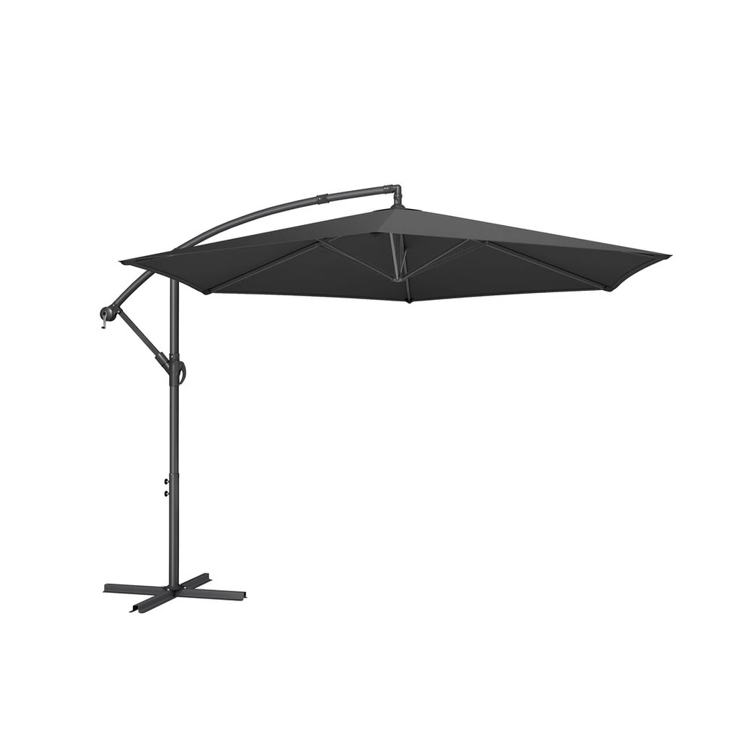 Konsolinis skėtis nuo saulės SONGMICS, Pilkas, Ø 350 × 250 cm - Lauko skėčiai