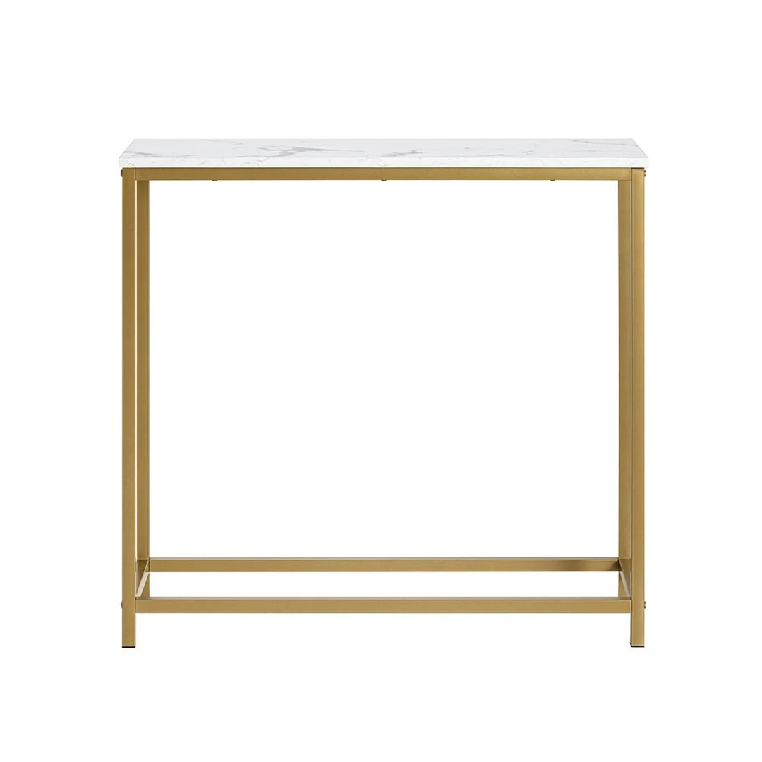 Konsolinis stalas 80x30x75cm., auksinės/baltos spalvos - Konsolės
