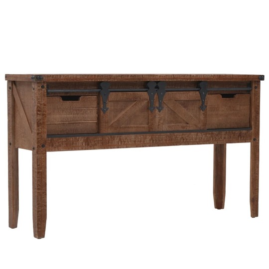 Konsolinis staliukas, eglės masyvas, 131x35,5x75cm, rudas - Konsolės