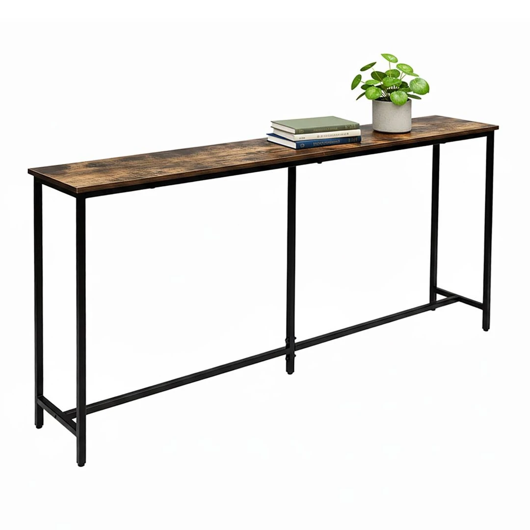 Konsolinis staliukas Relaxdays 10051905_746, rudos/juodos spalvos, 160 × 80,5 × 20 cm - Konsolės