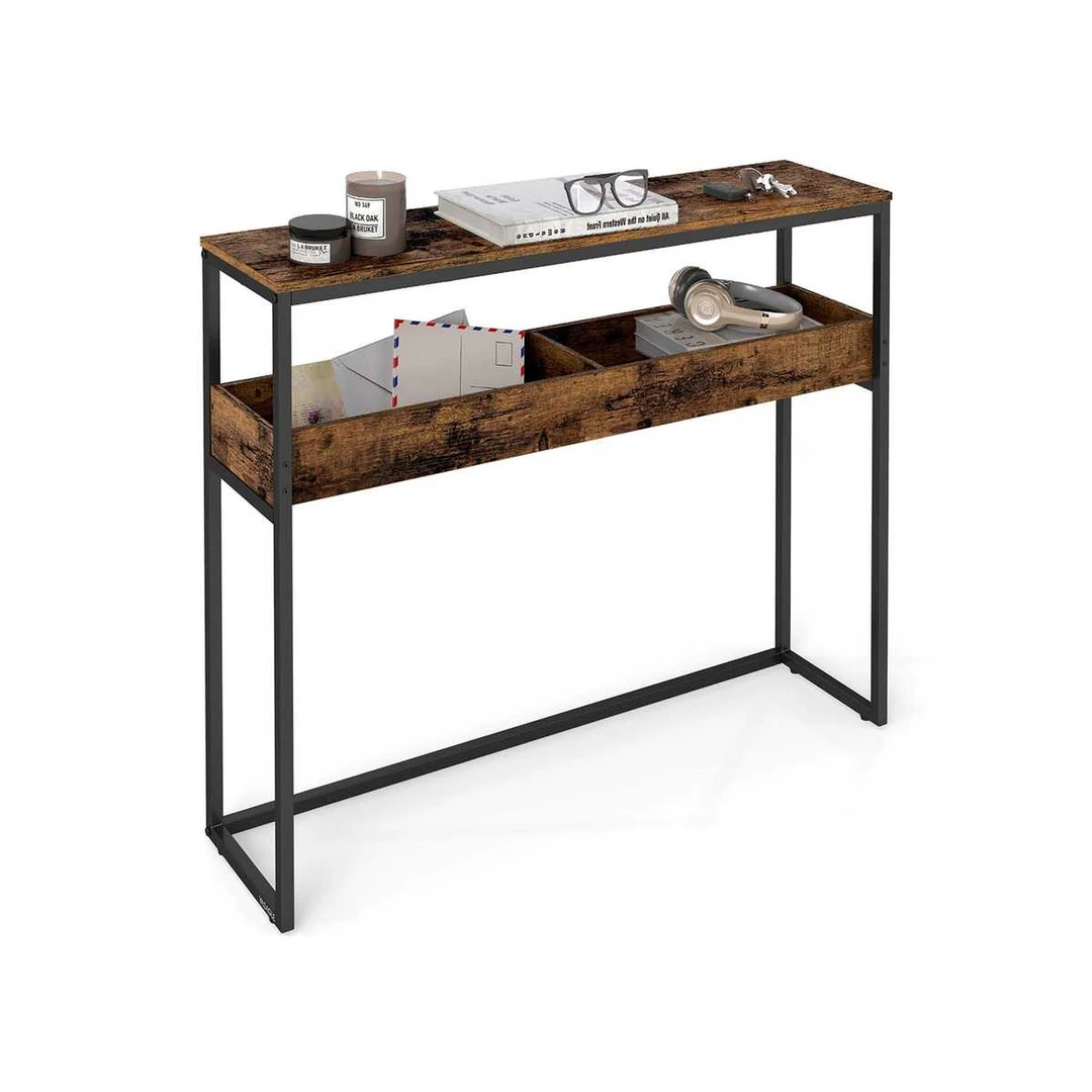 Konsolinis staliukas VASAGLE LNT091K01, 2 aukštai, 24 × 100 × 80 cm - Konsolės