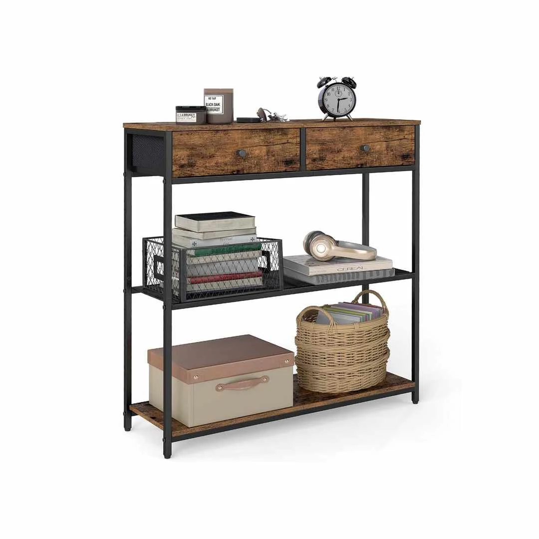 Konsolinis staliukas VASAGLE LNT092K01, 2 stalčiai, 24 × 76 × 80 cm - Konsolės