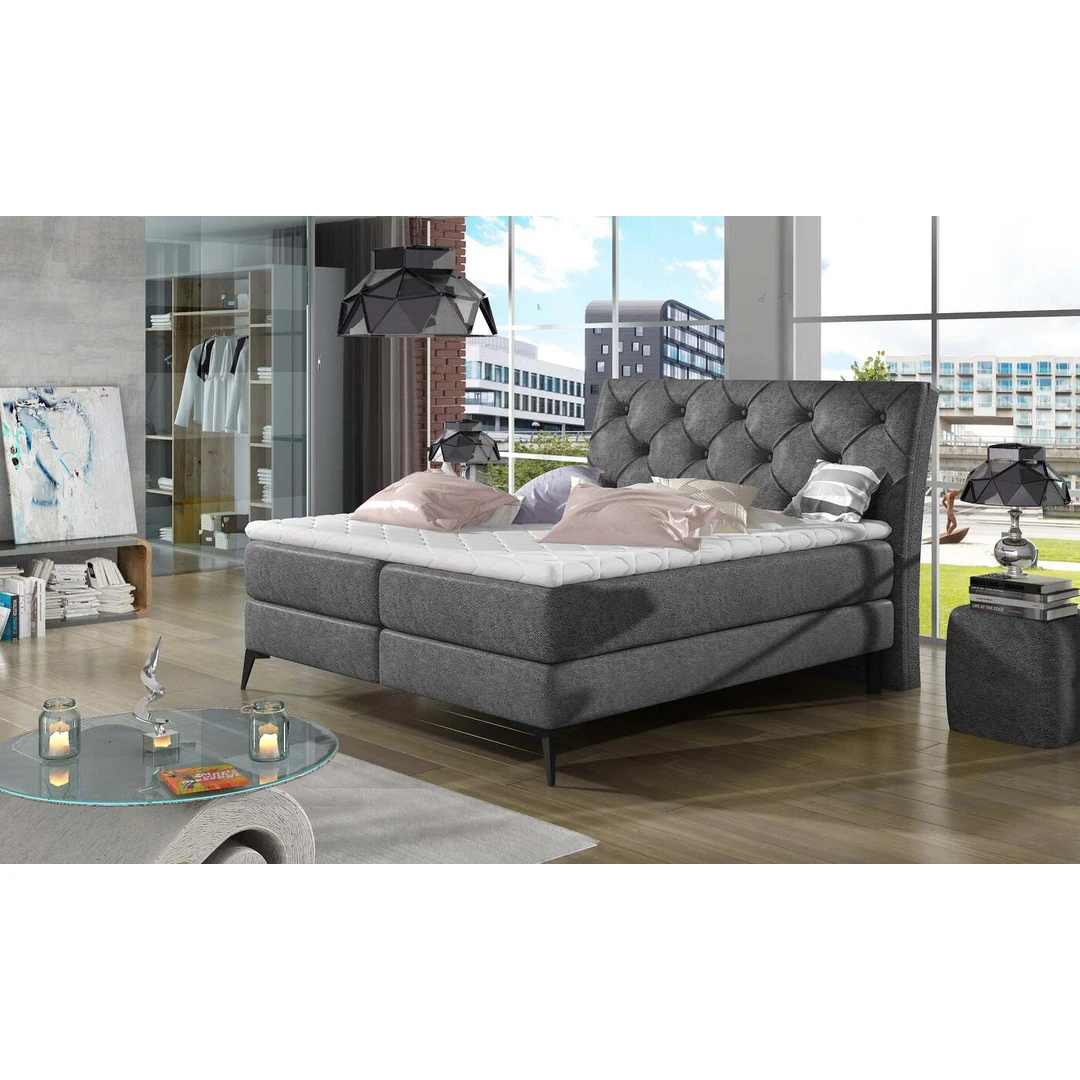 Moderni Boxspring Aderito lova – komfortas ir elegancija