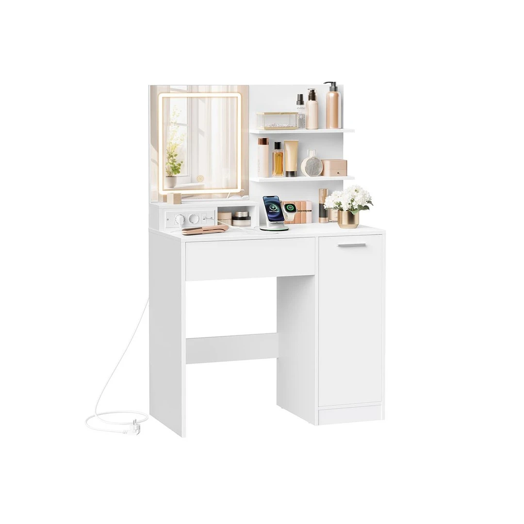 Kosmetinis staliukas VASAGLE Kailyn RDT138W01, Su LED veidrodžiu, 40 × 80 × 132 cm - Kosmetiniai staliukai