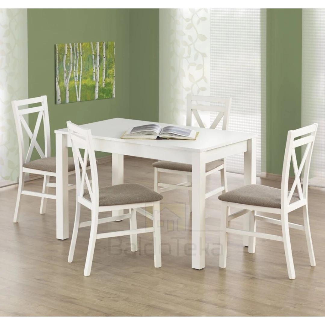 Elegantiškas baltas matinis stalas KSAWERY