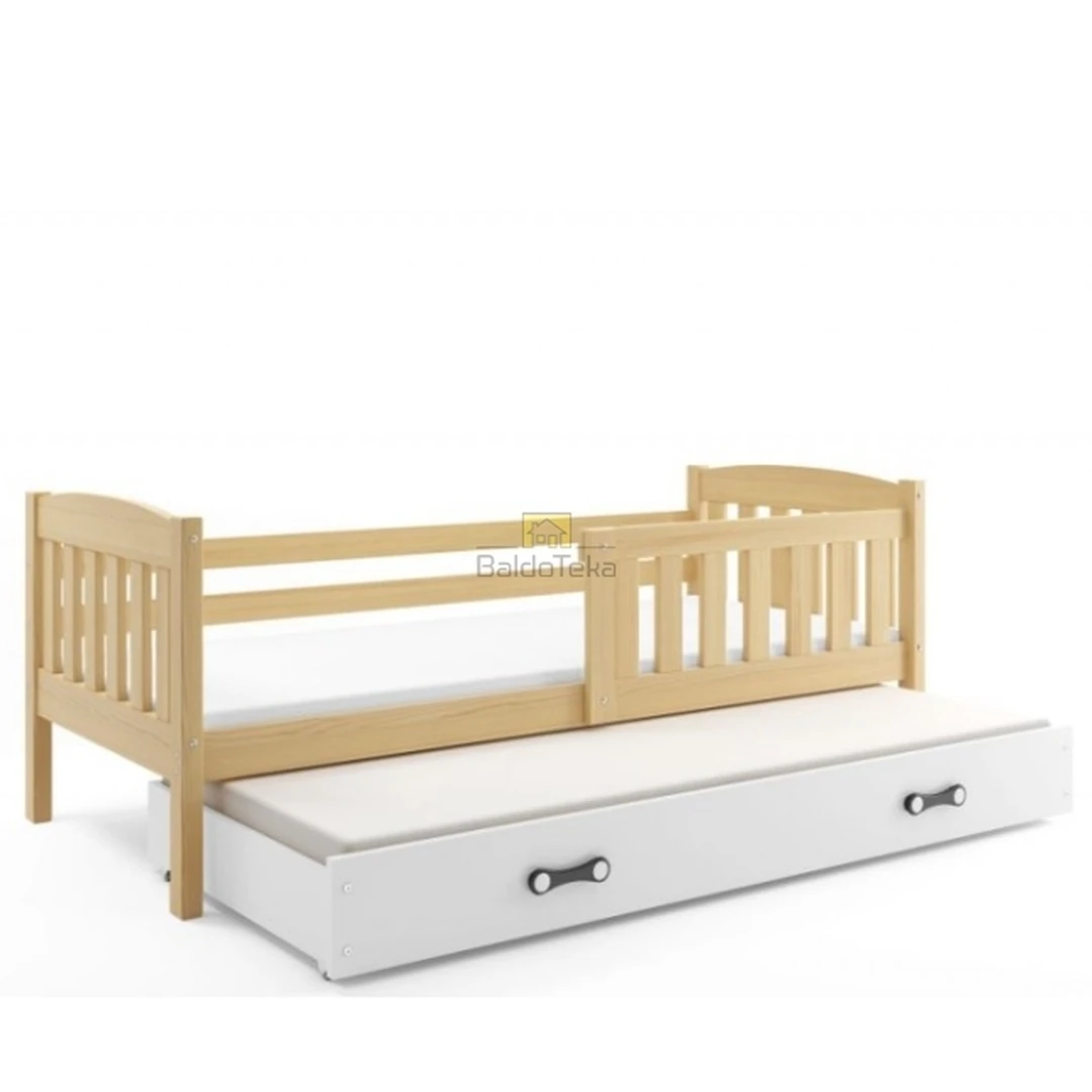 Ergonomiškas vaikiškas lovos komplektas su apsaugine tvorele