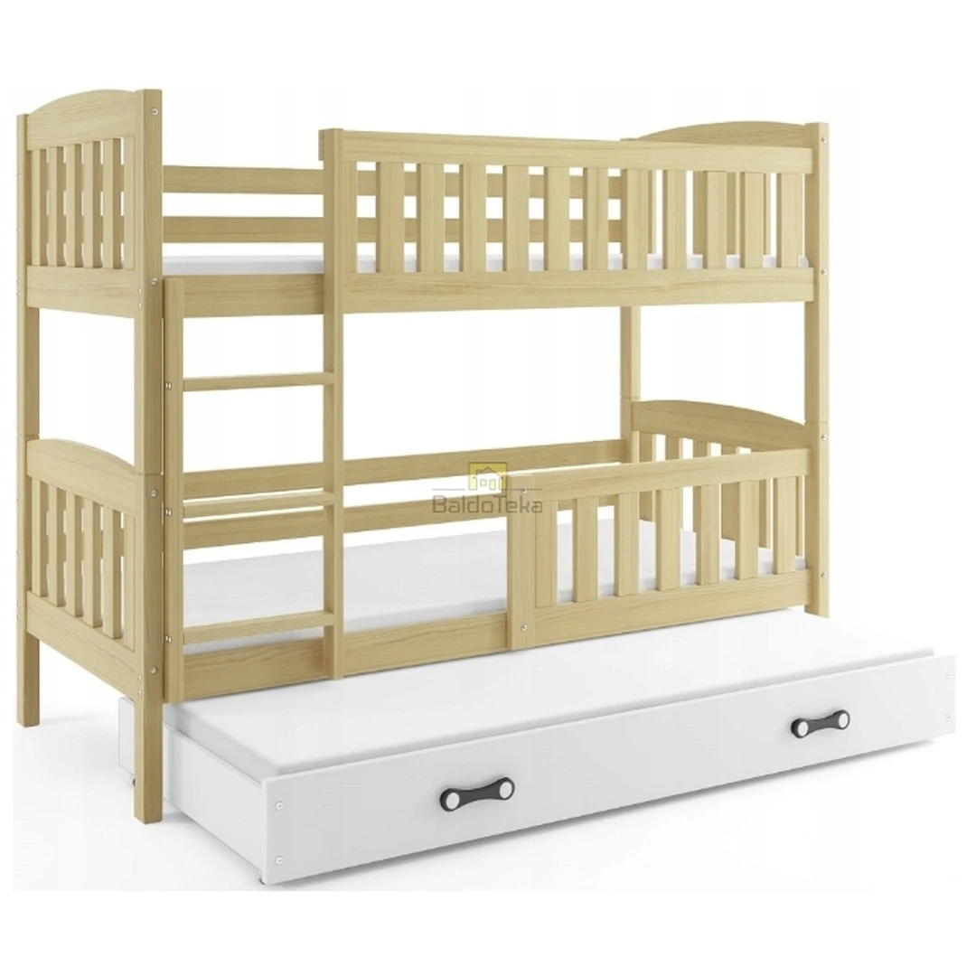 Ergonomiškas vaikiška lova su poliuretano čiužiniu ir apsaugine tvorele