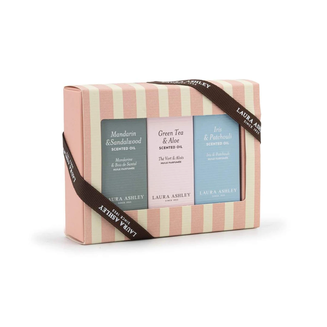 Kvapiųjų aliejų rinkinys Laura Ashley, 3 vnt, 4 × 9,5 × 12 cm - Dekoracijos