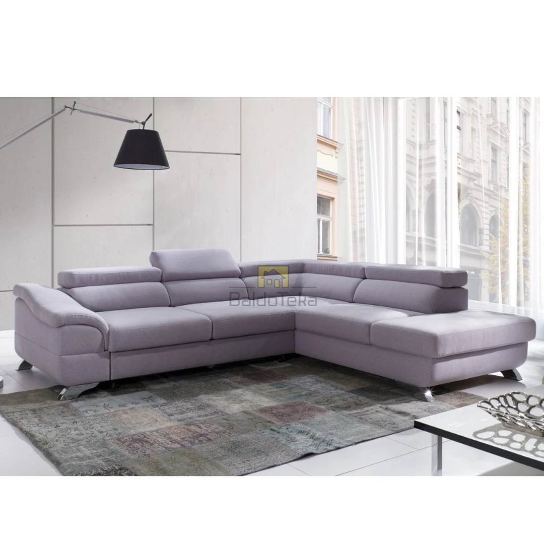 Ergonomiškas sofos lova su reguliuojama galvos atrama