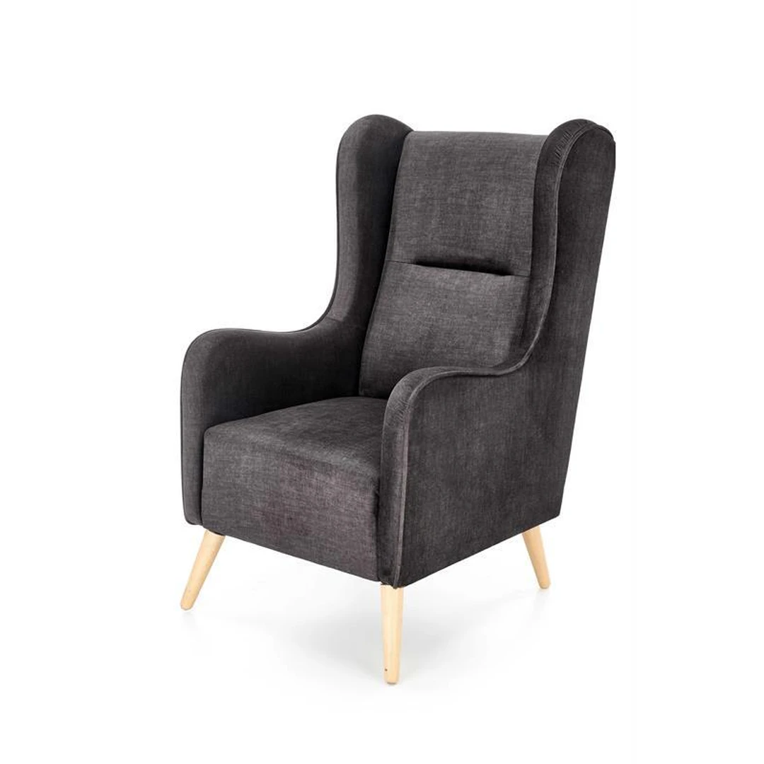 Ergonominė sofos lova su natūraliomis kojomis ir antracito apmušalais