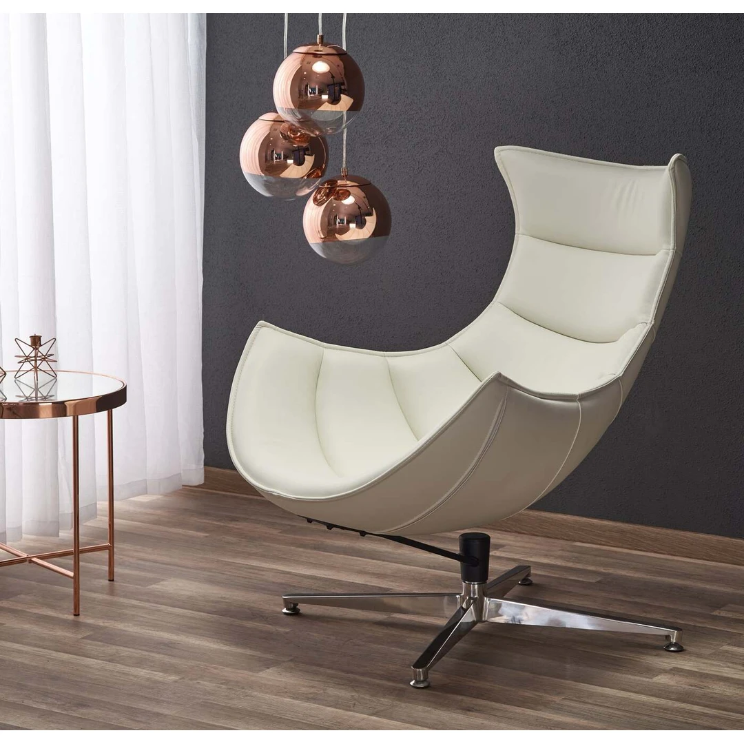 Stylinga balta sofos lova su eko oda ir nerūdijančiu plienu