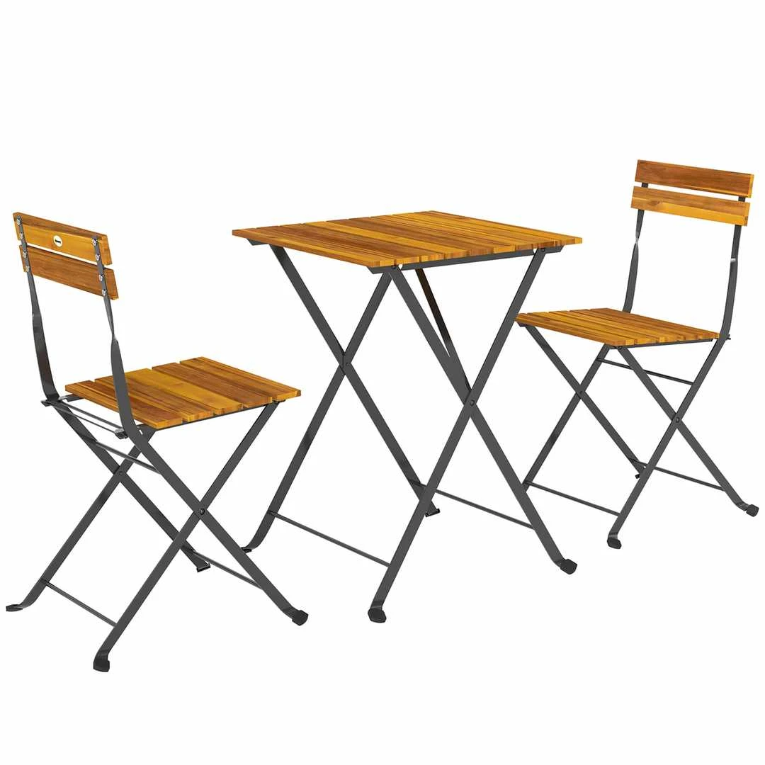 Lauko baldų komplektas, 1 stalas ir 2 kėdės - Lauko baldų komplektai