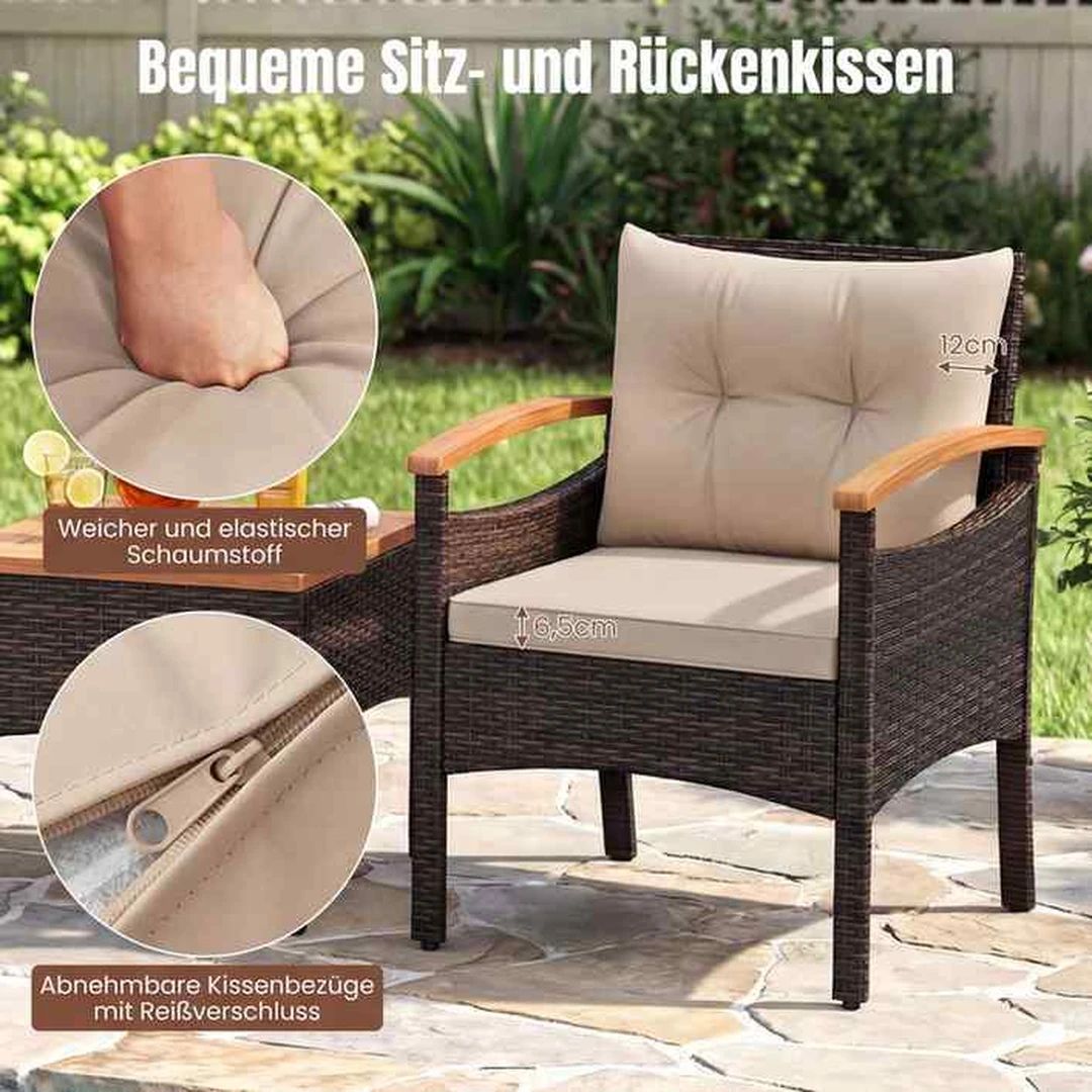 Lauko baldų komplektas, 3 dalių, 2 kėdės ir staliukas - Lauko baldų komplektai