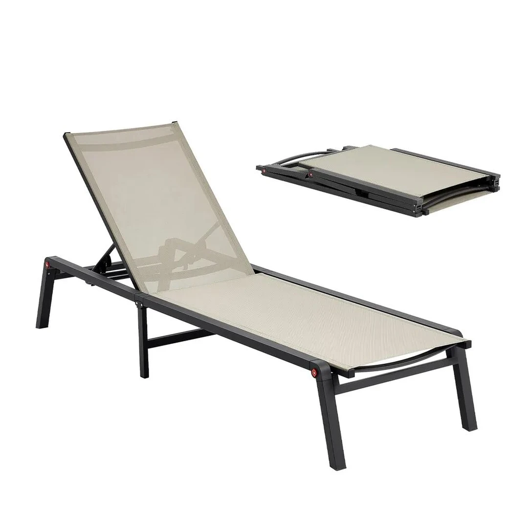 Lauko šezlongas-lounge, sulankstomas, 5 padėtys