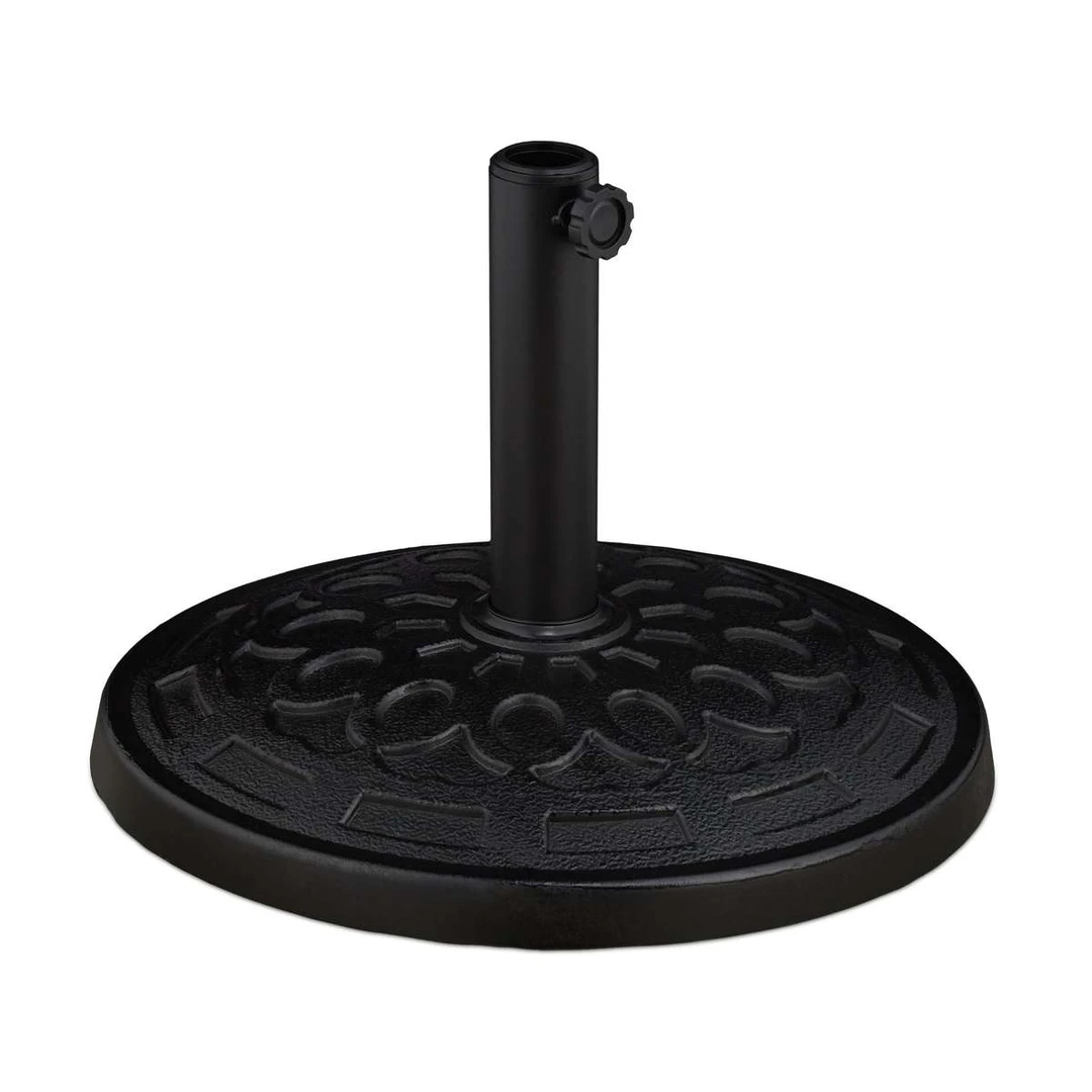 Lauko skėčio pagrindas Relaxdays 10042446.0, 2 adapteriai, Juoda, 48,5 × 34 × 48,5 cm - Lauko skėčiai