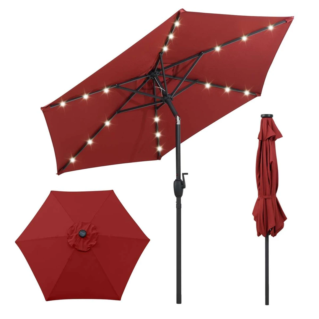 Lauko skėtis, 18 LED, 228,6 × 225,55 cm - Lauko skėčiai