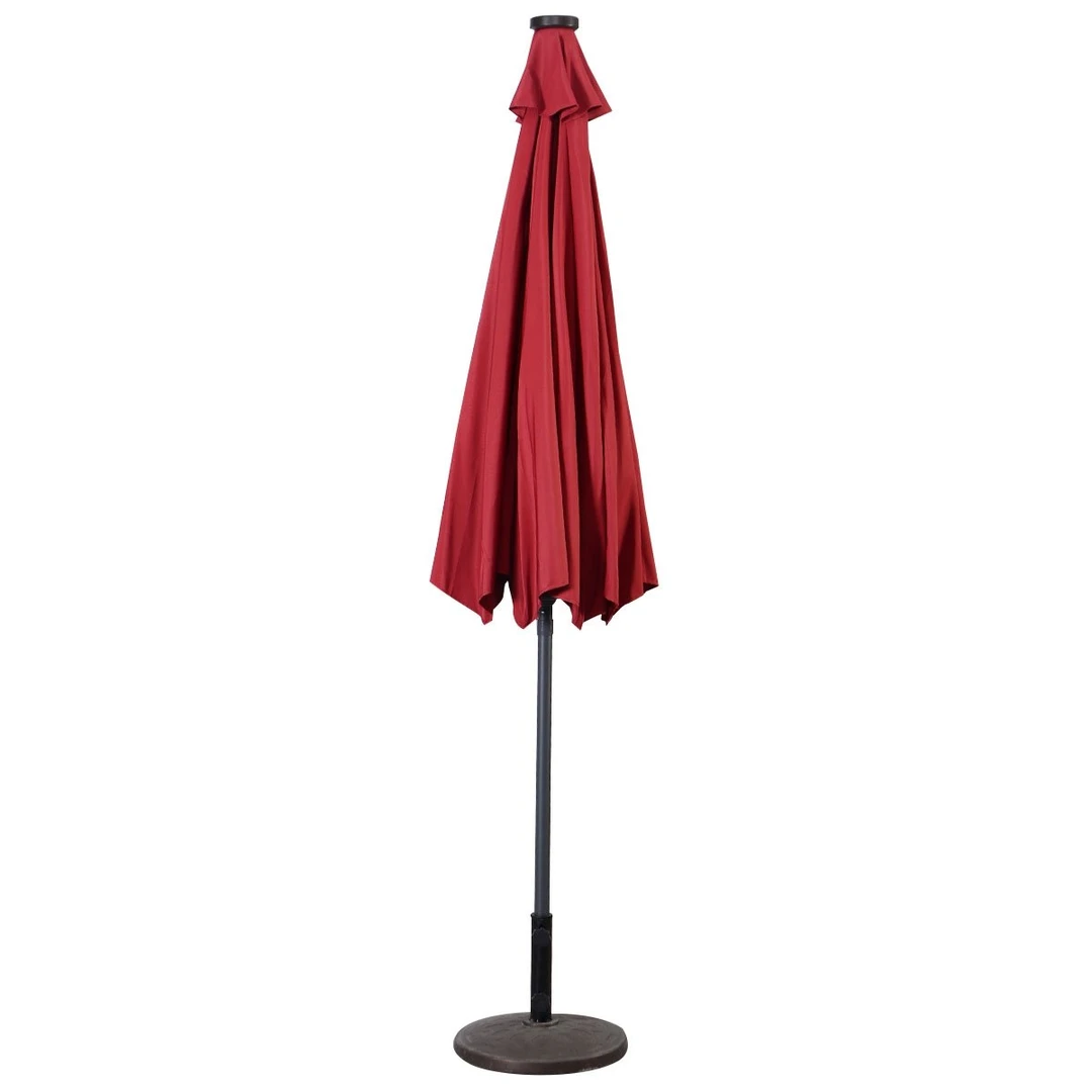 Lauko skėtis 300x253 cm raudonai juodas LED apšvietimu