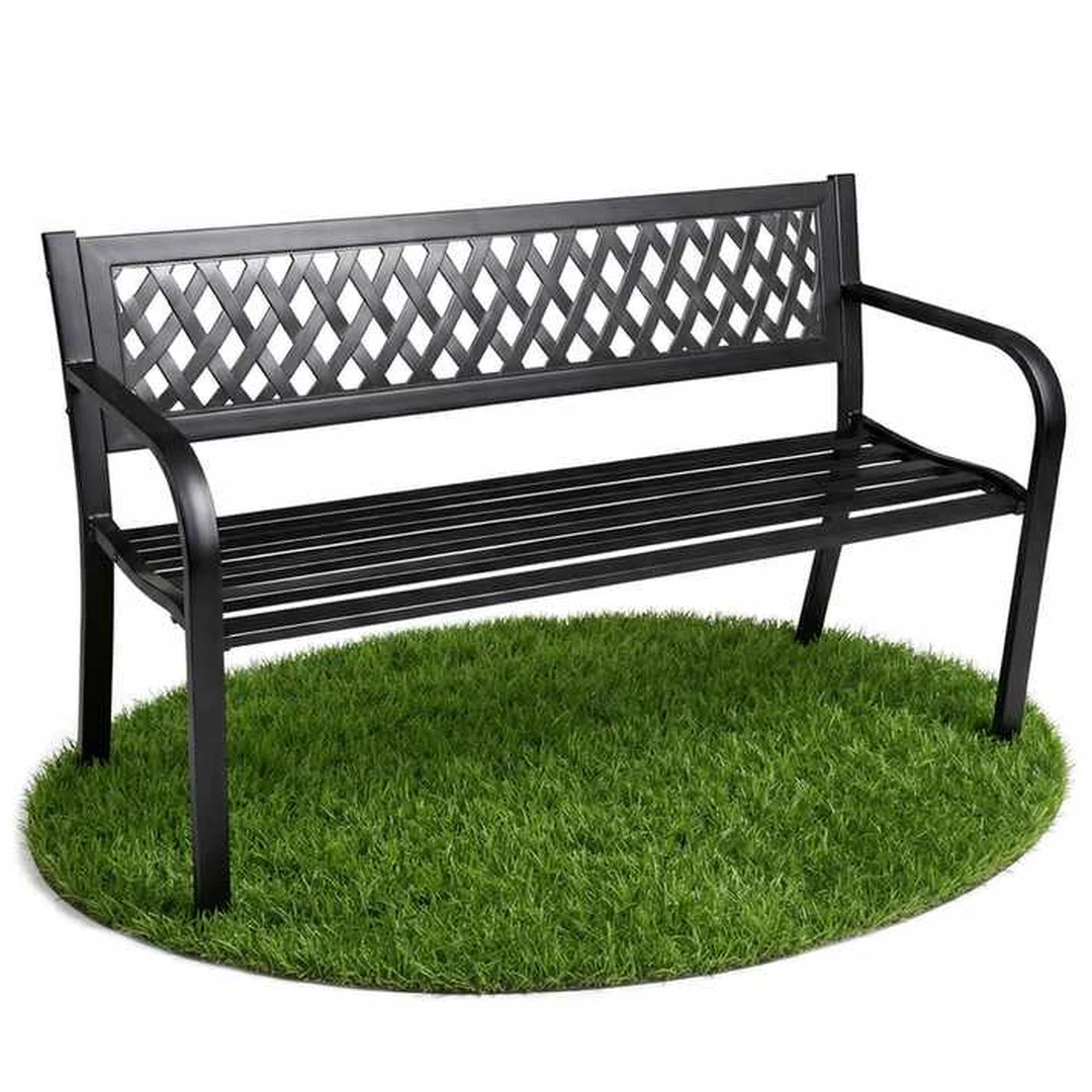 Lauko suolas KALIA, juodos spalvos, 119 × 75 × 50 cm - Suolai, daiktadėžės
