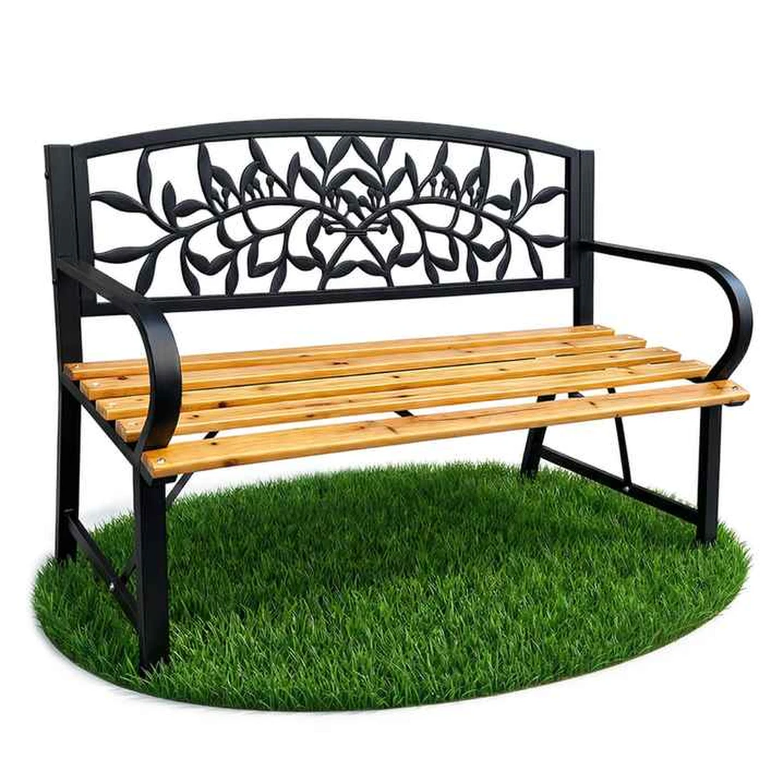 Lauko suolas REO, juodos spalvos, 118 × 87 × 51,5 cm - Suolai, daiktadėžės