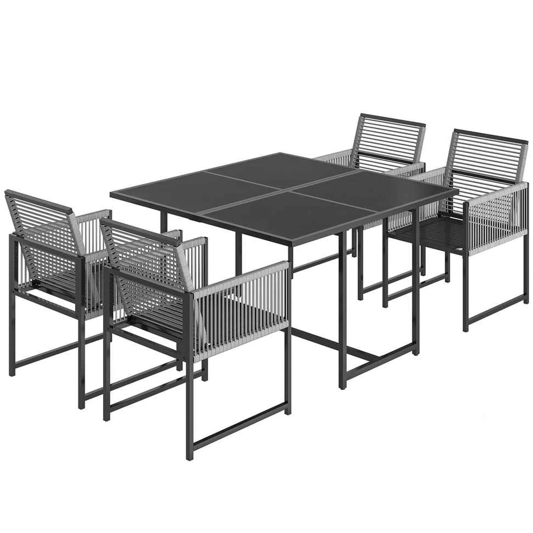 Lauko valgomojo komplektas, 5 dalių, 120 × 120 × 72 cm - Lauko baldų komplektai
