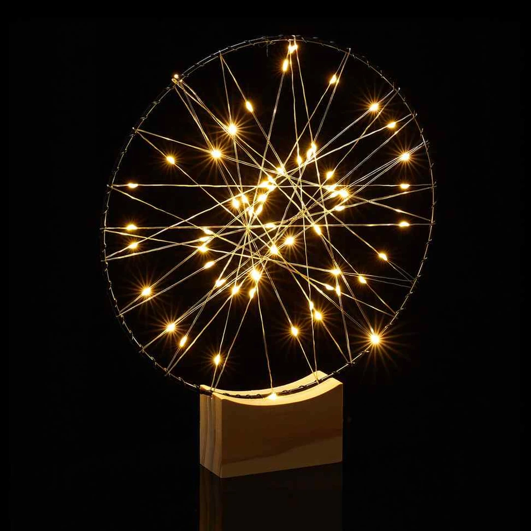 LED lempučių vainikas Relaxdays, Balta, 30 × 25 × 3,5 cm - Staliniai šviestuvai