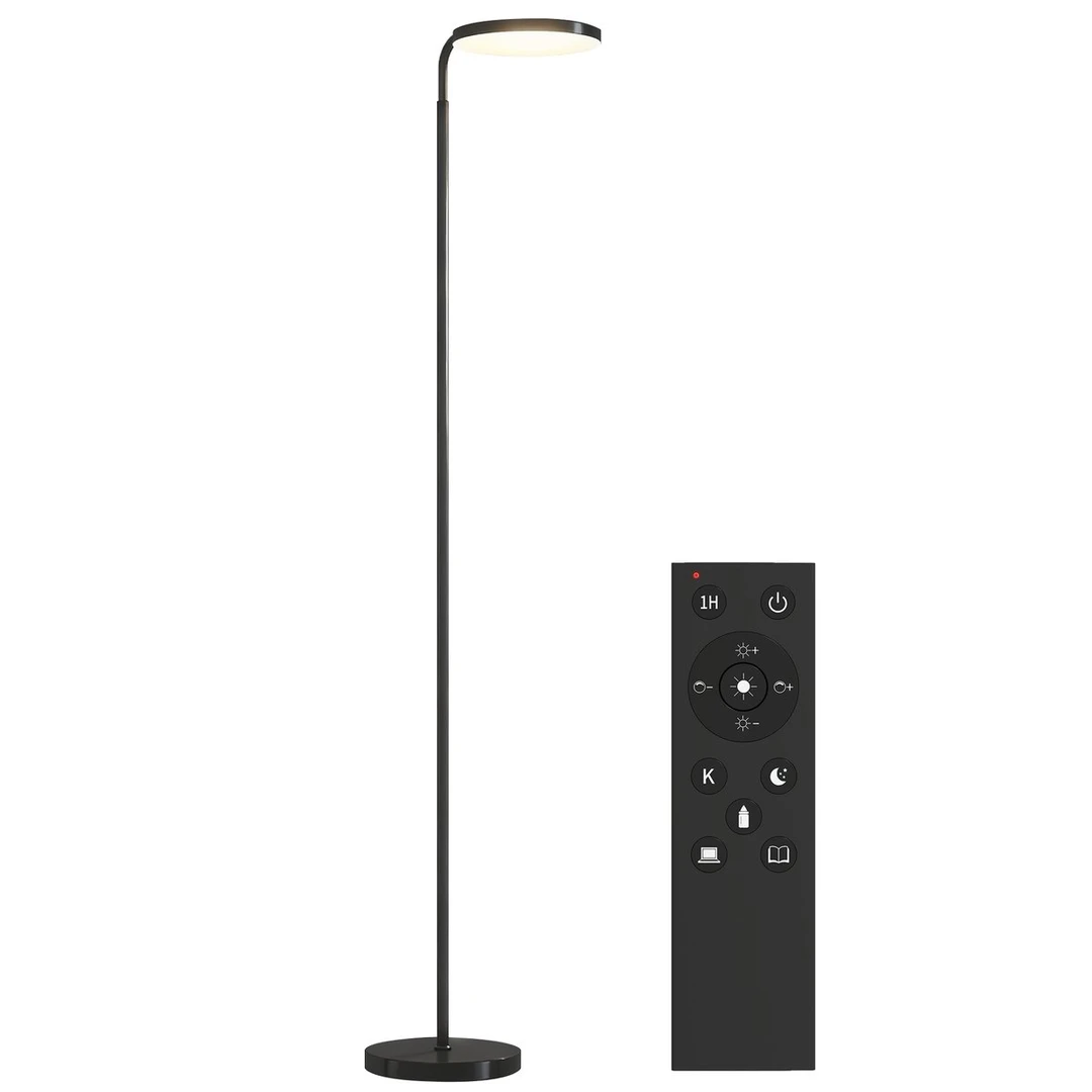 LED toršeras, Juoda, 41 × 25 × 166–177 cm - Toršerai