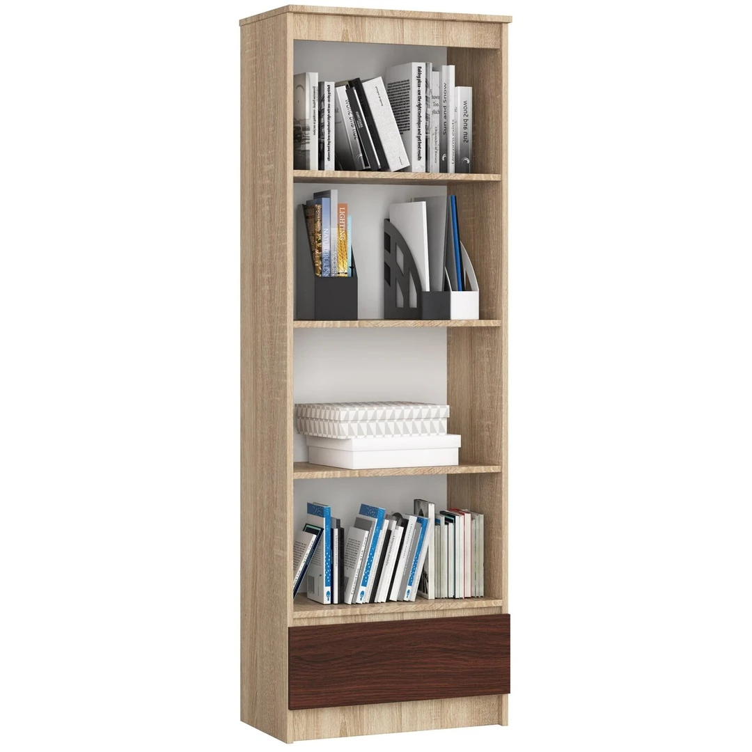 Moderni knygų spinta iš atsparios laminuotos plokštės