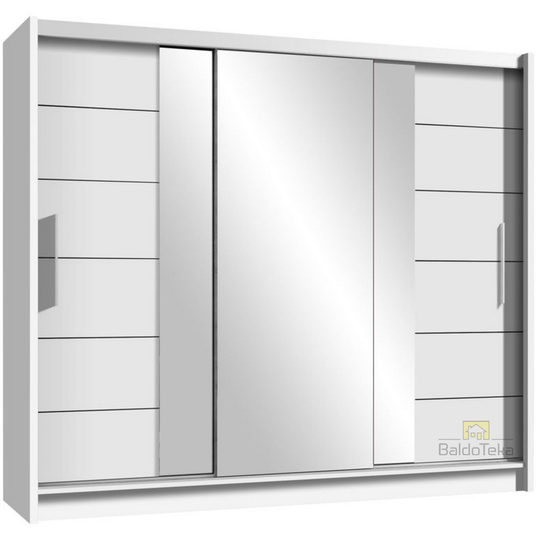 Erdvus veidrodinis spintas su aliuminio bėgeliais