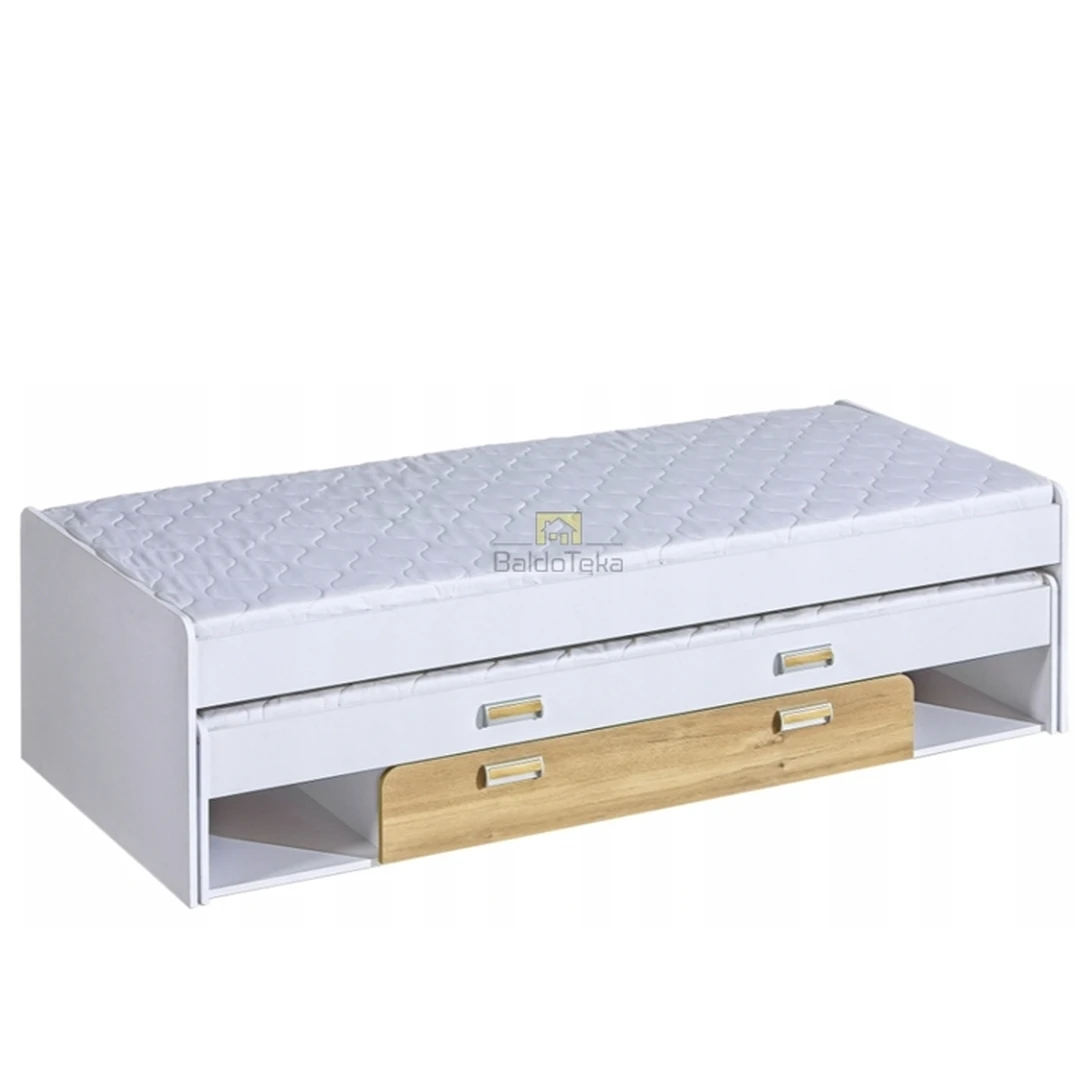 Ergonomiškas lovos rėmas su grotelėmis ir patalynės dėže