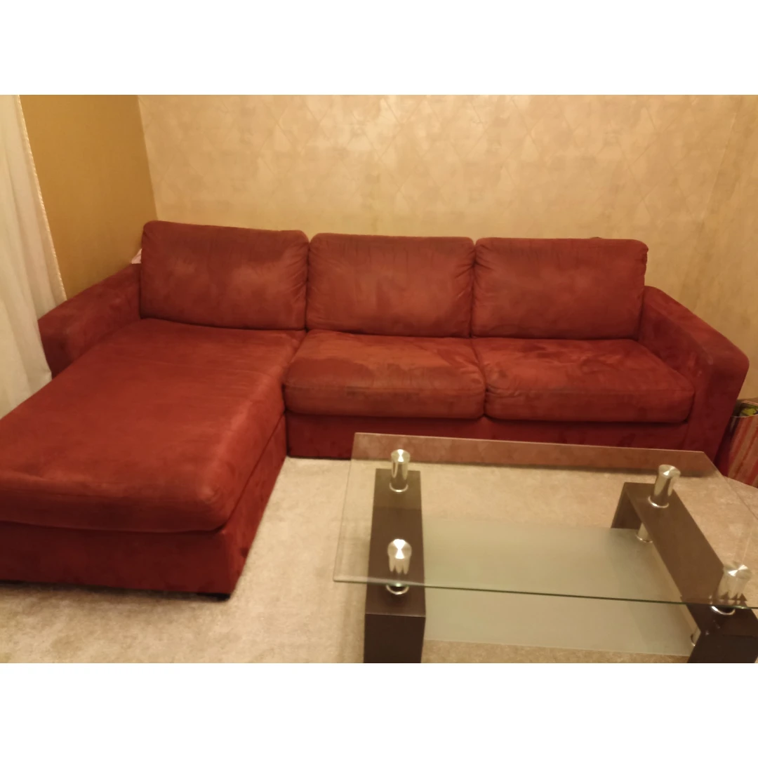 Naudotas kampas su išvalomomis dėmėmis