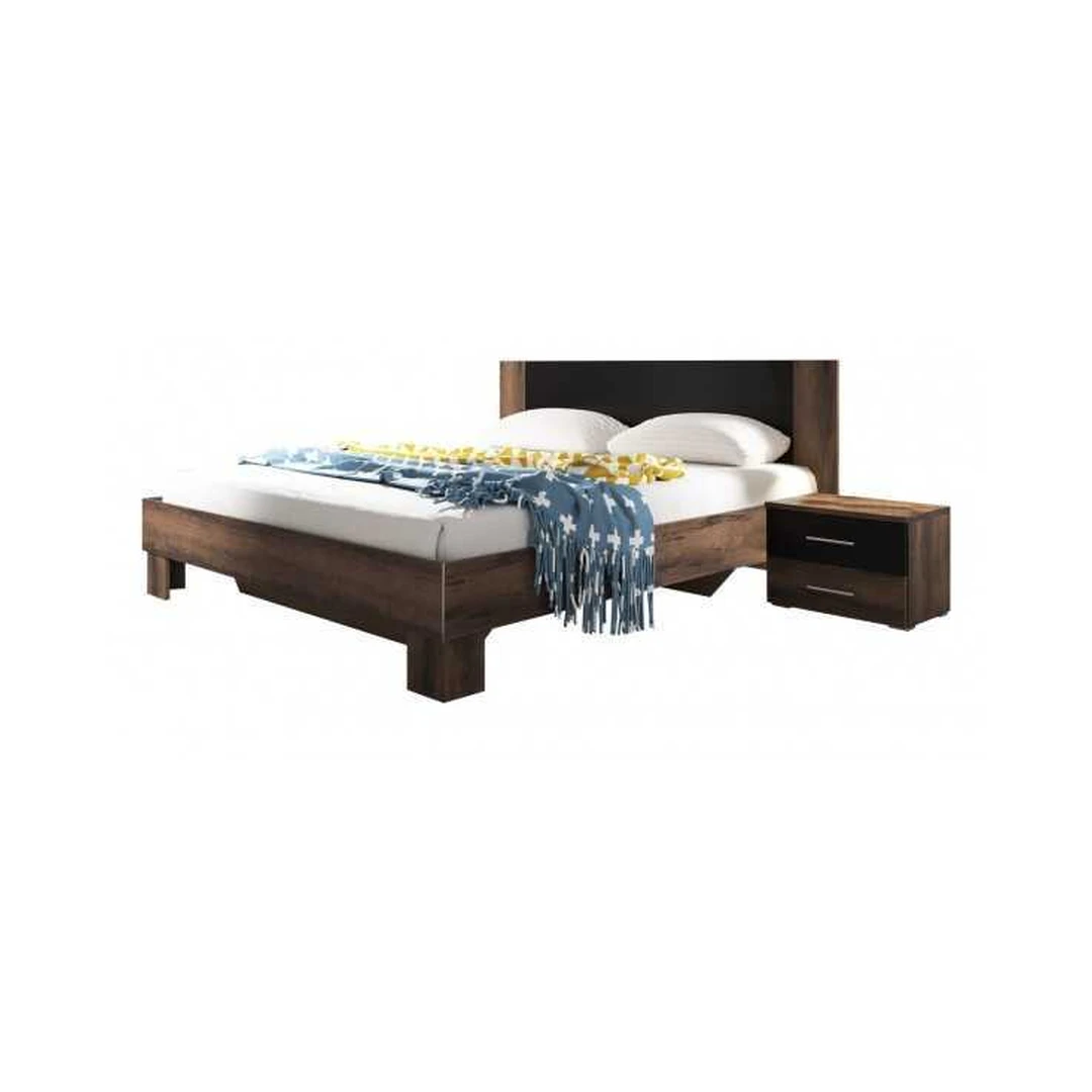 Įspūdingas ąžuolinis lovos rinkinys su stalais