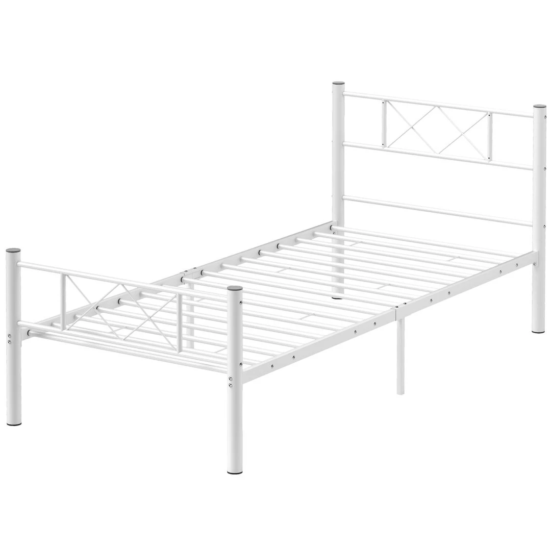 Lovos rėmas Homcom 96x208x88cm., baltos spalvos - Lovos