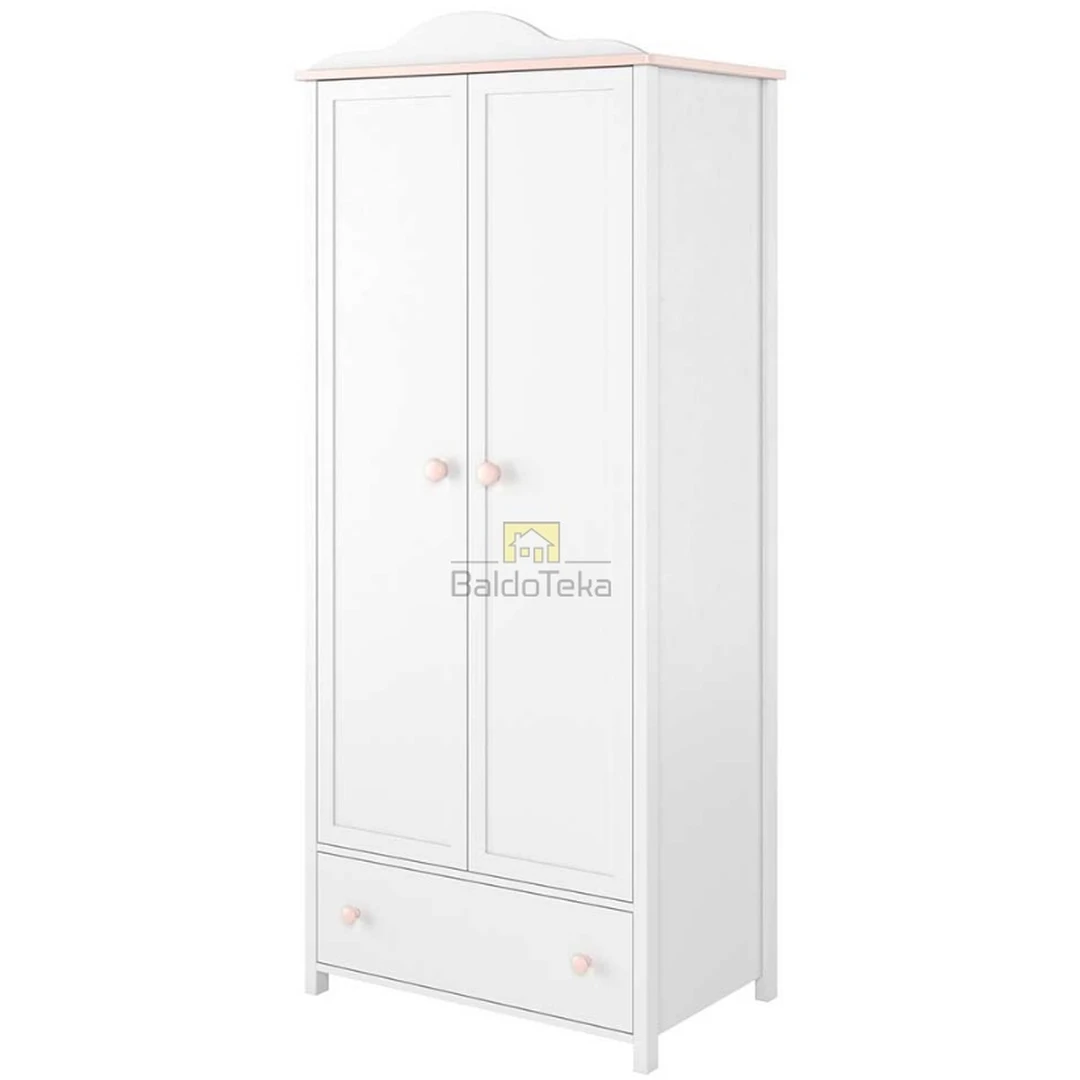 Elegantiški LUNA spintos – balta su rožiniais akcentais