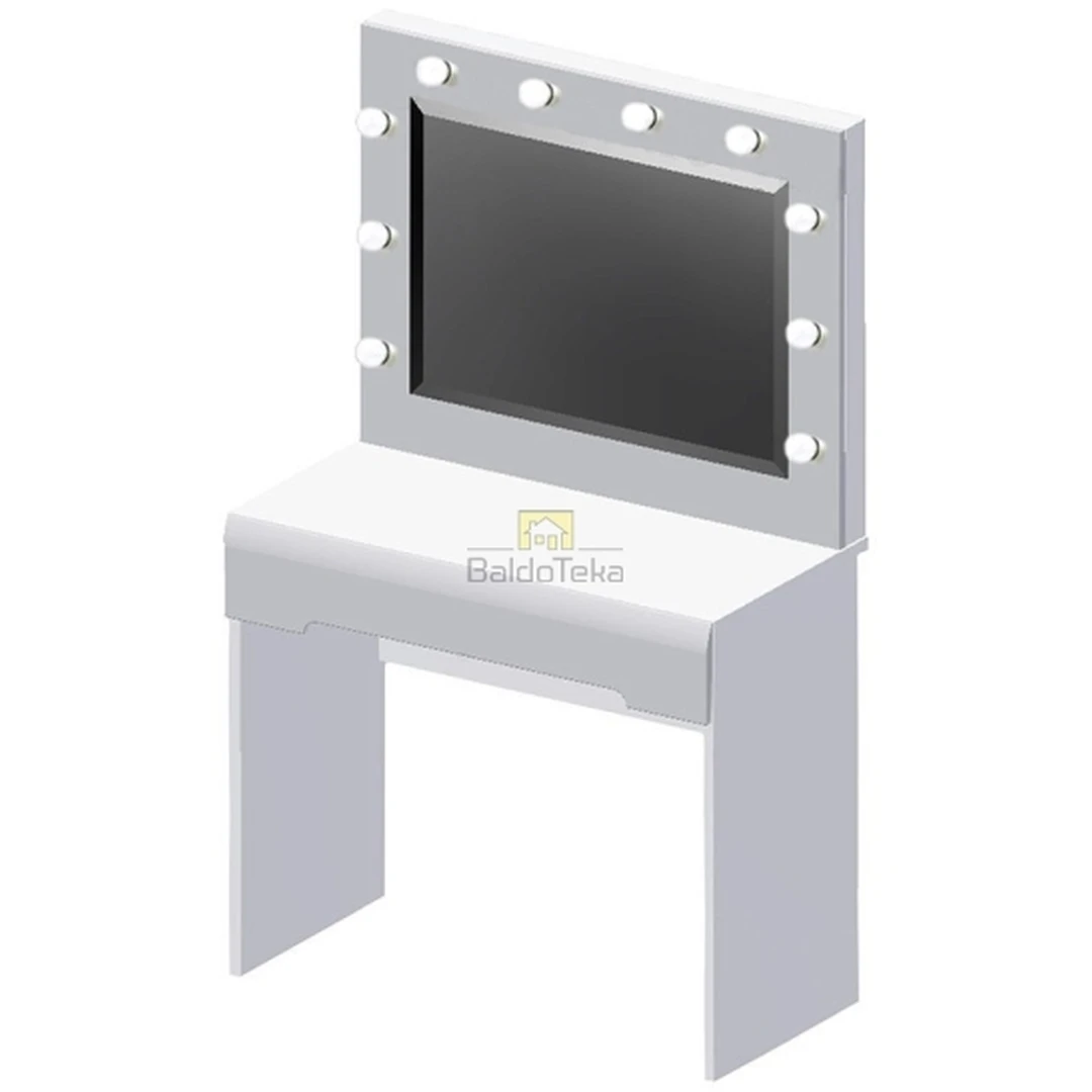 Šiuolaikiška baltos spalvos spintelė su matiniu ir blizgiu apdailu