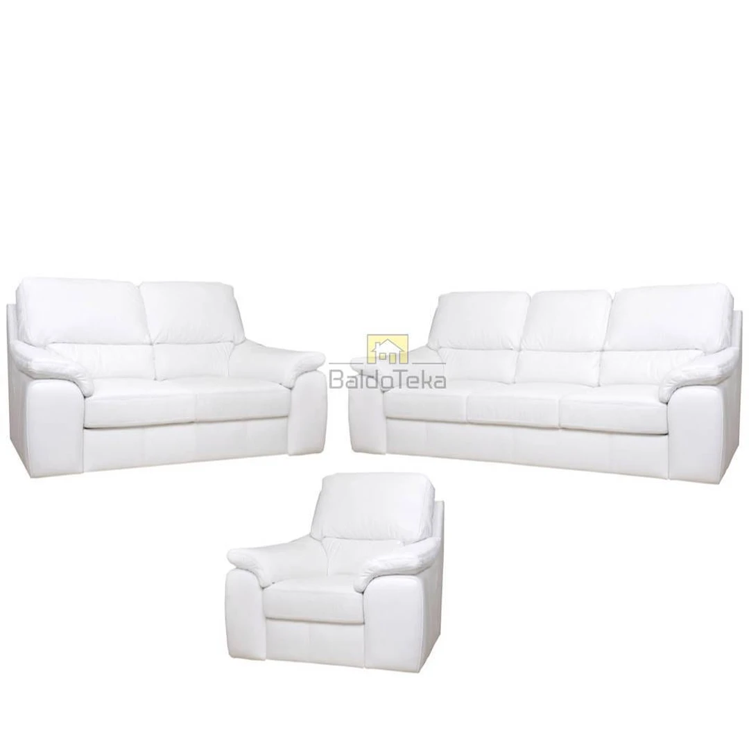 Natūralios odos sofos komplektas su miegamąja dalimi