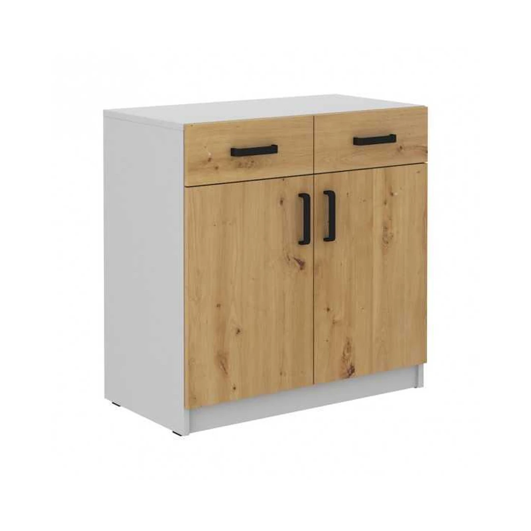 Moderni spinta šviesiai pilka su ąžuolo efektu