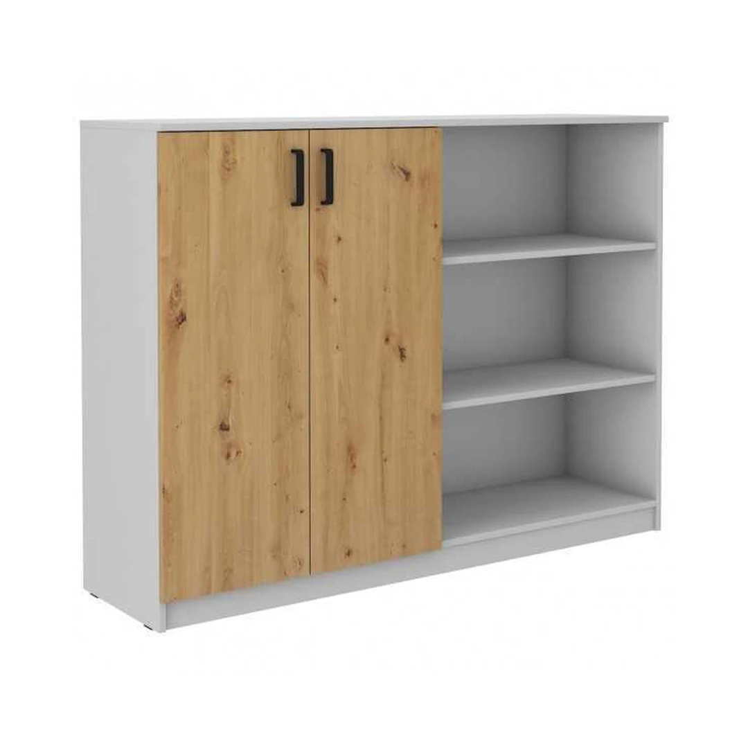 Moderni spinta šviesiai pilka su ąžuolo dekoro