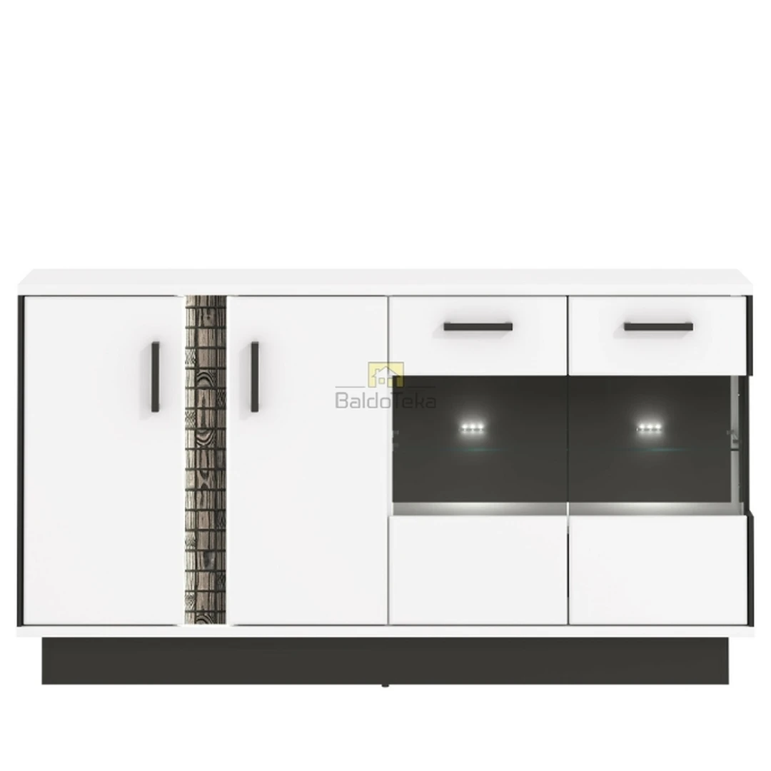 Šiuolaikiška spinta su LED apšvietimu ir tylaus uždarymo sistema