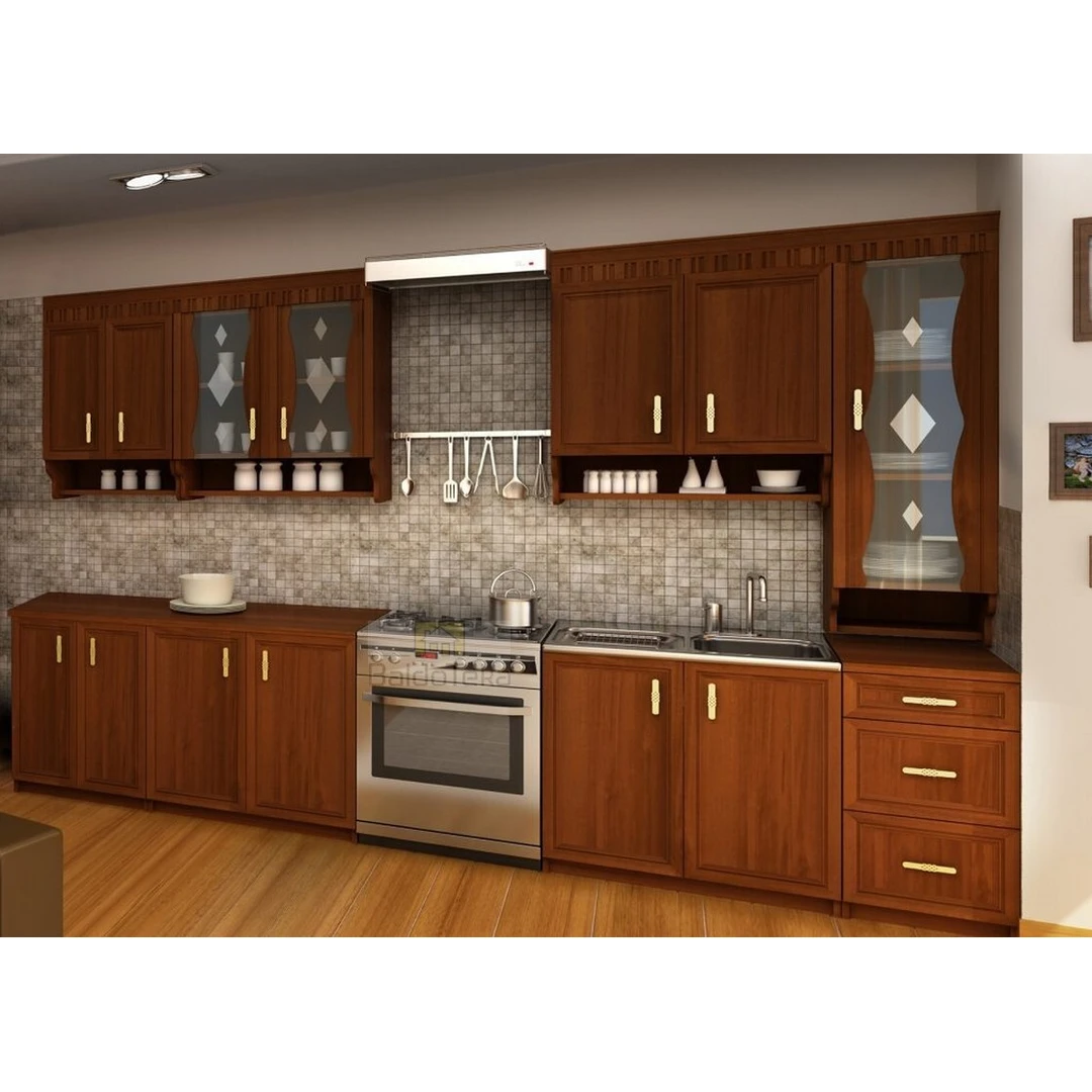 260 cm ilgio riešuto spalvos stalas su 28 mm storio stalviršiu