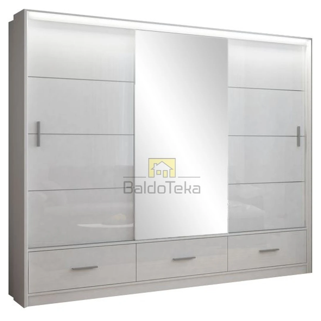 Moderni spintelė su veidrodžiu ir apšvietimu