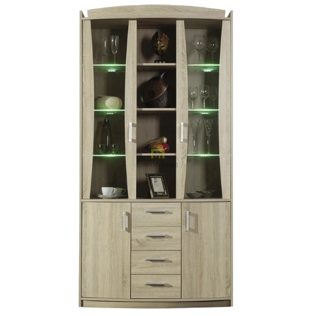 Šviesus ąžuolas sonoma – moderni spinta su apšvietimu