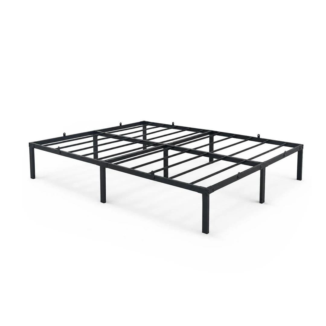 Metalinė sulankstoma lova, juodos spalvos, 140 × 190 × 35 cm - Lovos