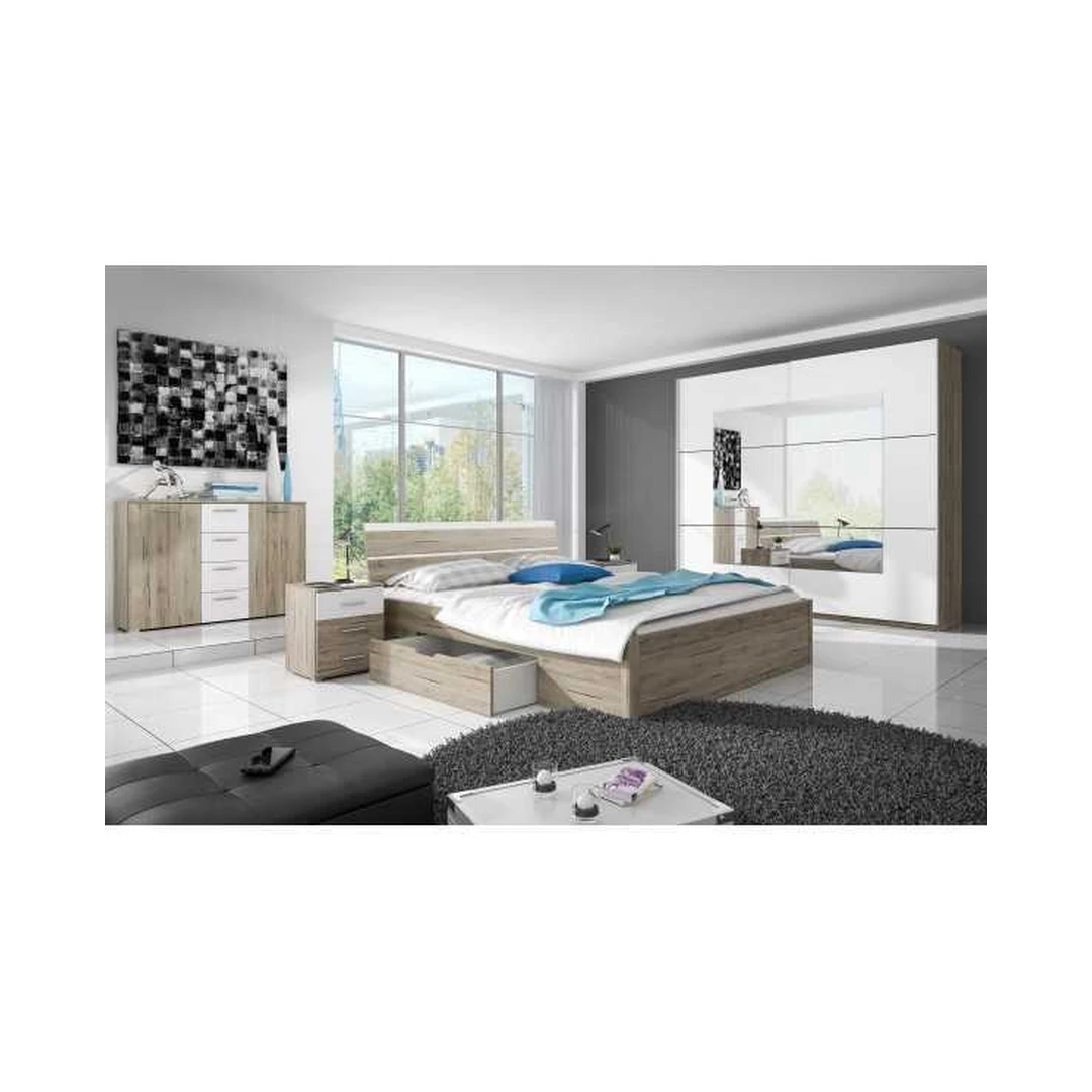 Šiuolaikiška 2D drabužių spinta BE58 su LED apšvietimu