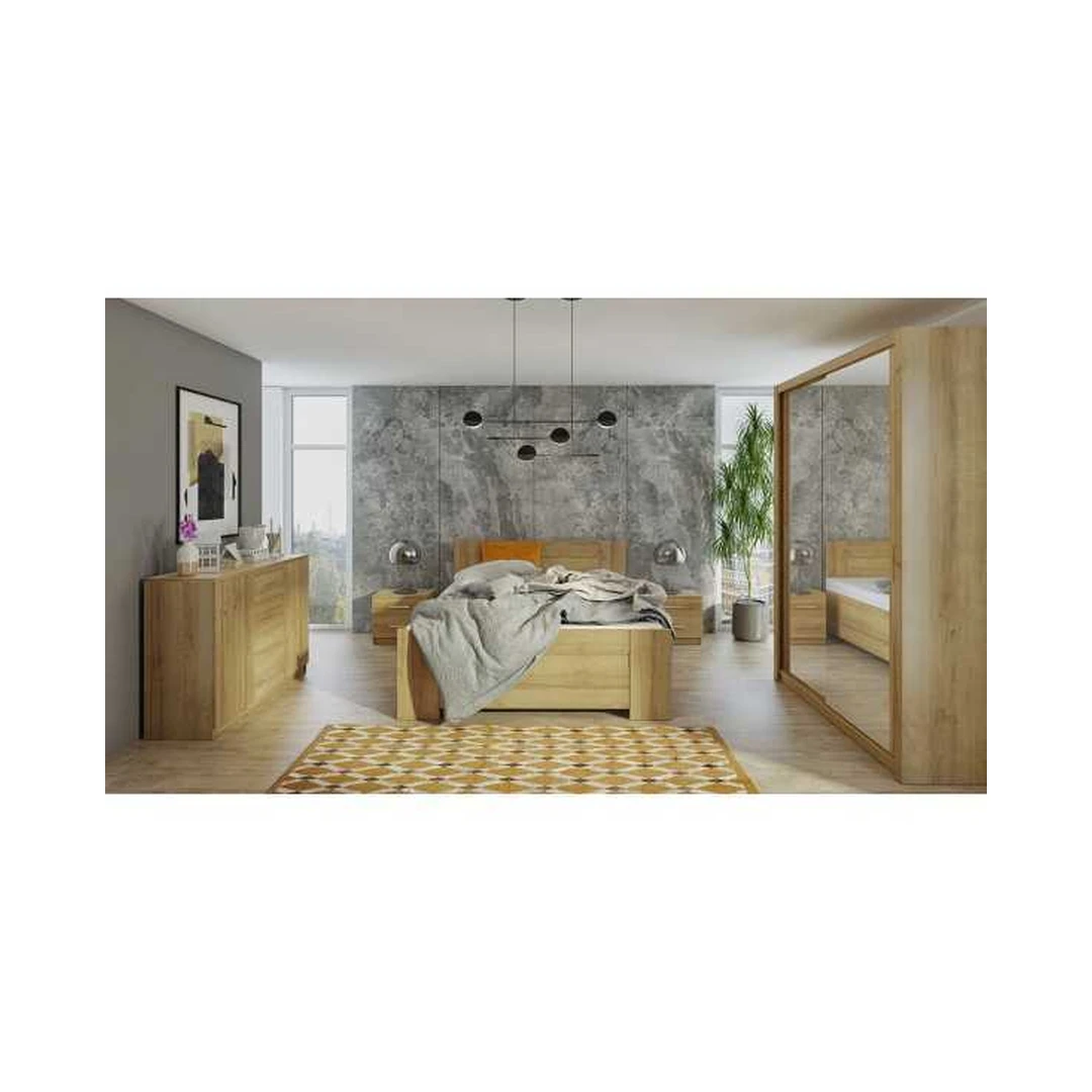 Moderni 2D4SZ komoda auksinio ąžuolo spalva