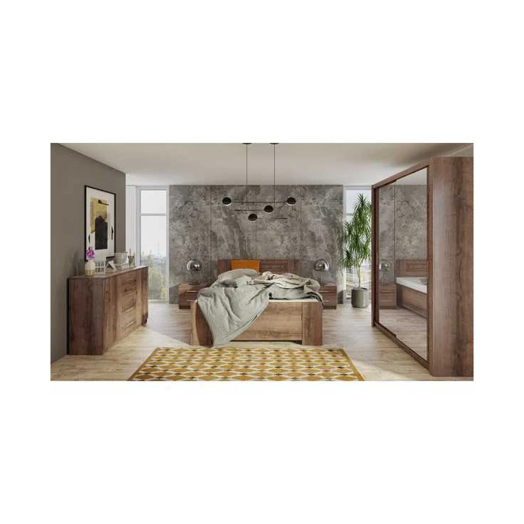 Moderni 2D4SZ komoda su auksinio ąžuolo spalva