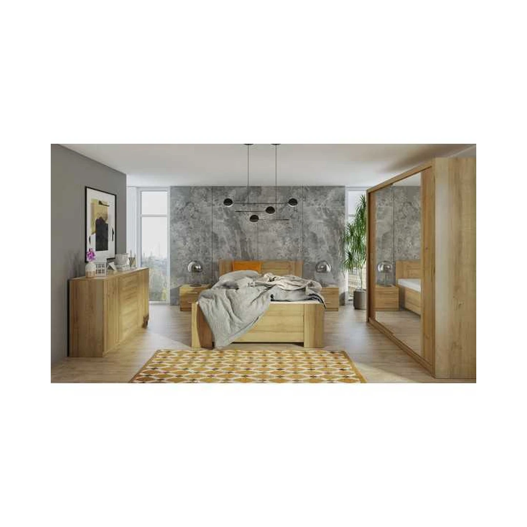 Moderni 2D4SZ komoda su auksiniu ąžuolu