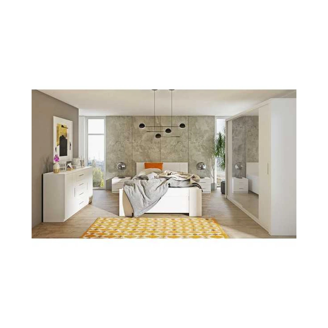 Moderni 2D4SZ komoda baltos spalvos